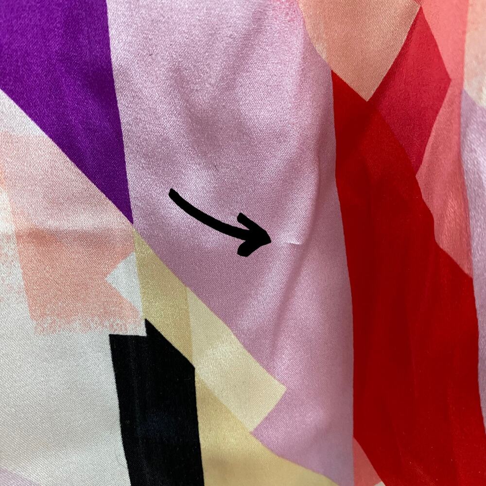 White House Black Market Multicolor Geometric Silk Stretch Tank Top Blouse - 4 - Picture 7 of 9